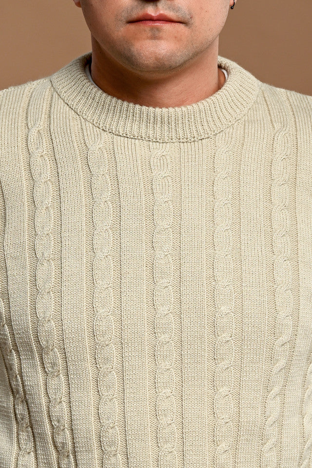 Cream cable-knit sweater